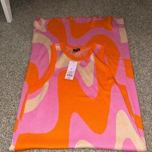 Wild Fable Pink and Orange Midi Dress
